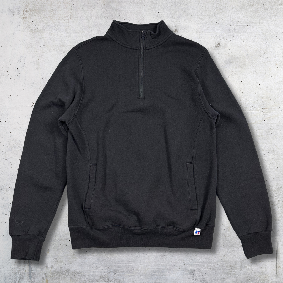 SWEAT 1/4 ZIP RUSSELL VINTAGE 90'S NOIR M