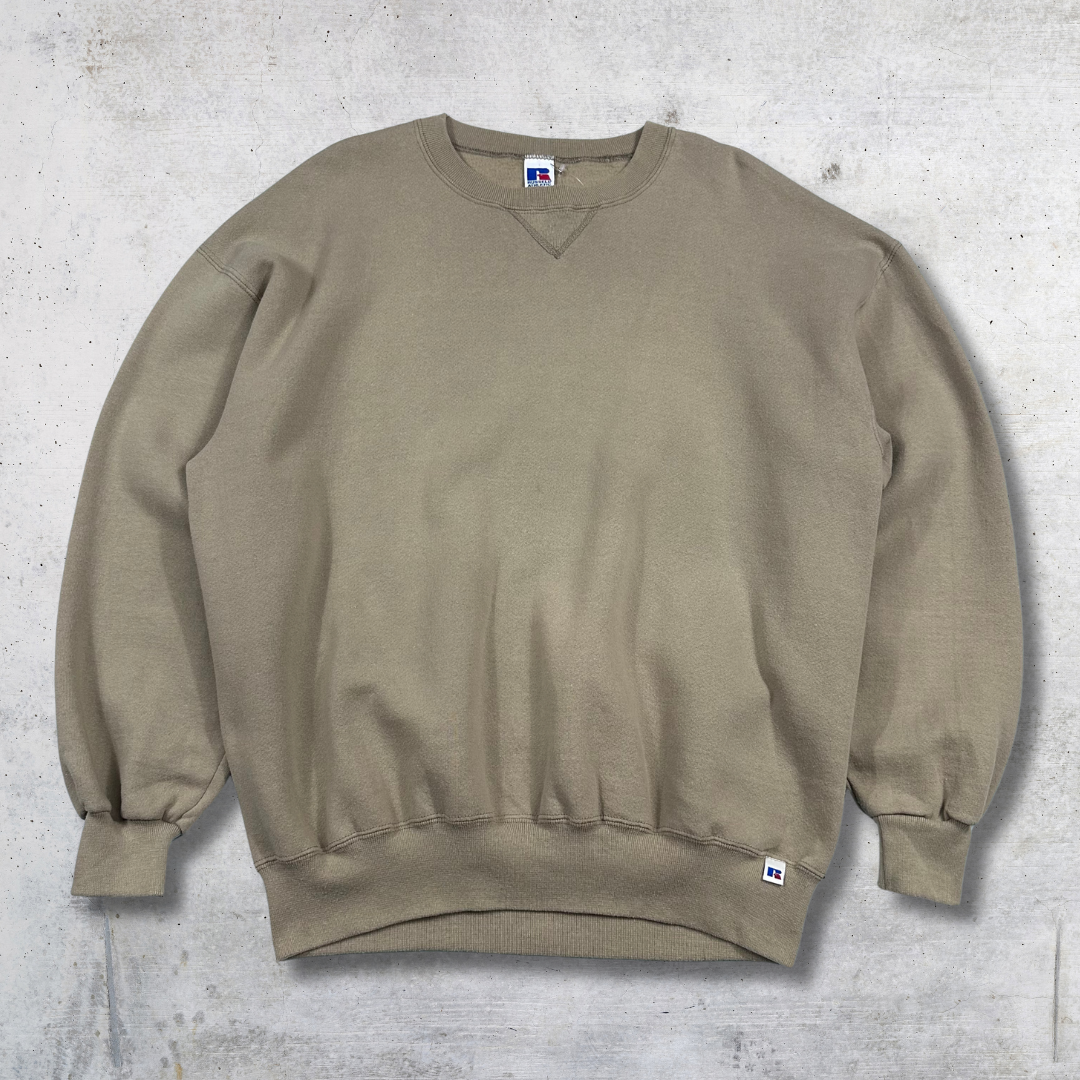 SWEAT RUSSELL CREWNECK VINTAGE 90'S TAUPE XXL