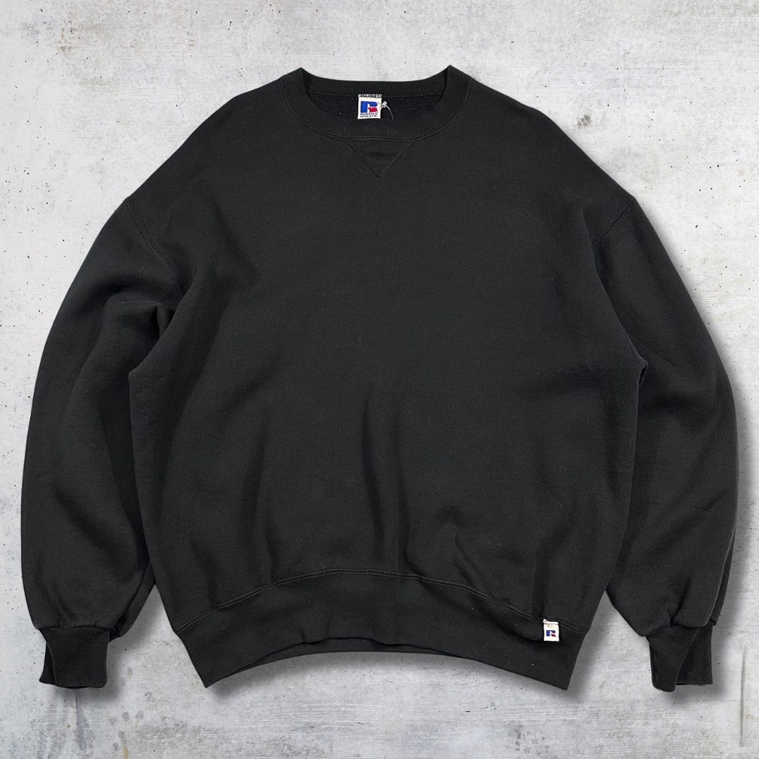 SWEAT RUSSELL CREWNECK VINTAGE 90'S NOIR XL