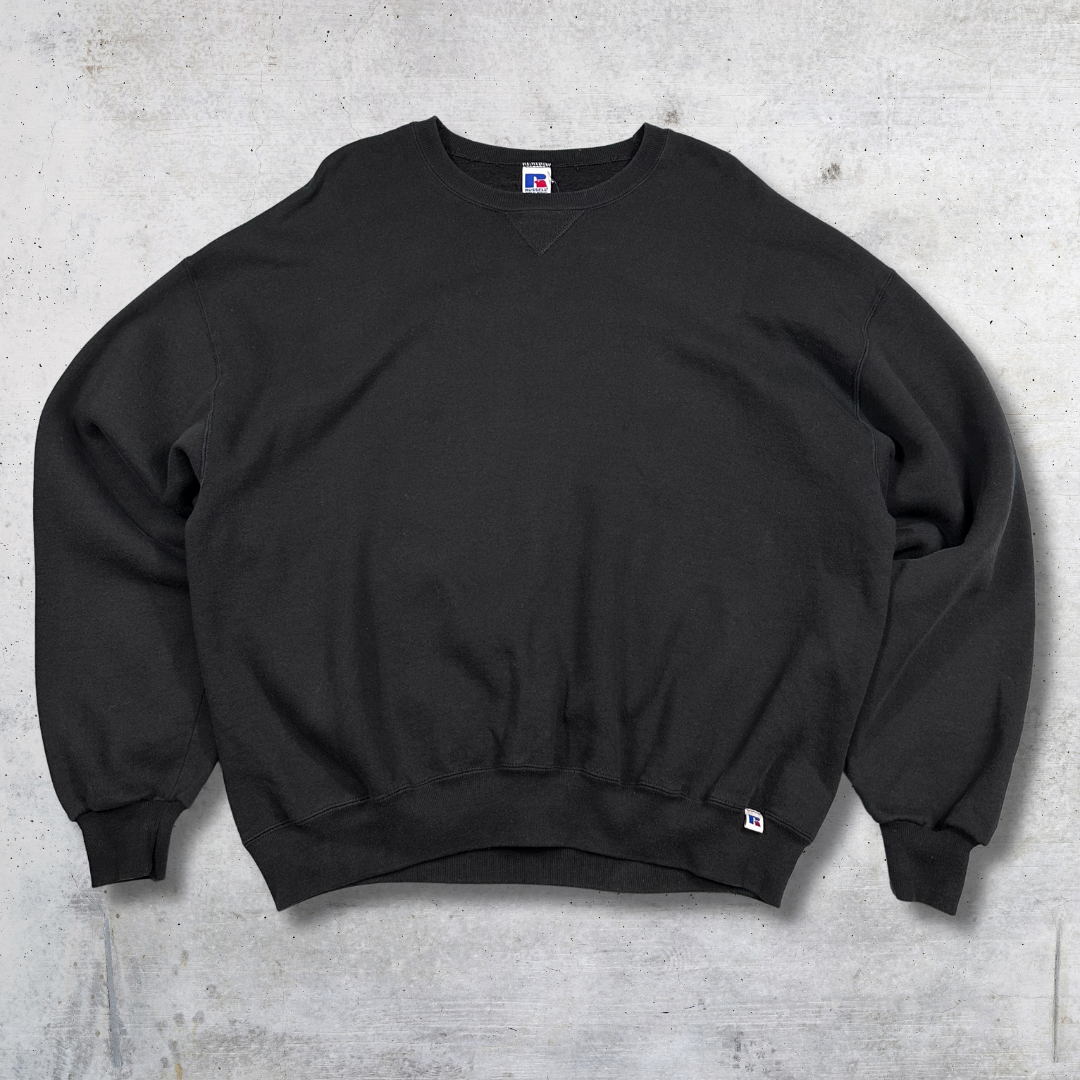 SWEAT RUSSELL CREWNECK VINTAGE 90'S NOIR XXL