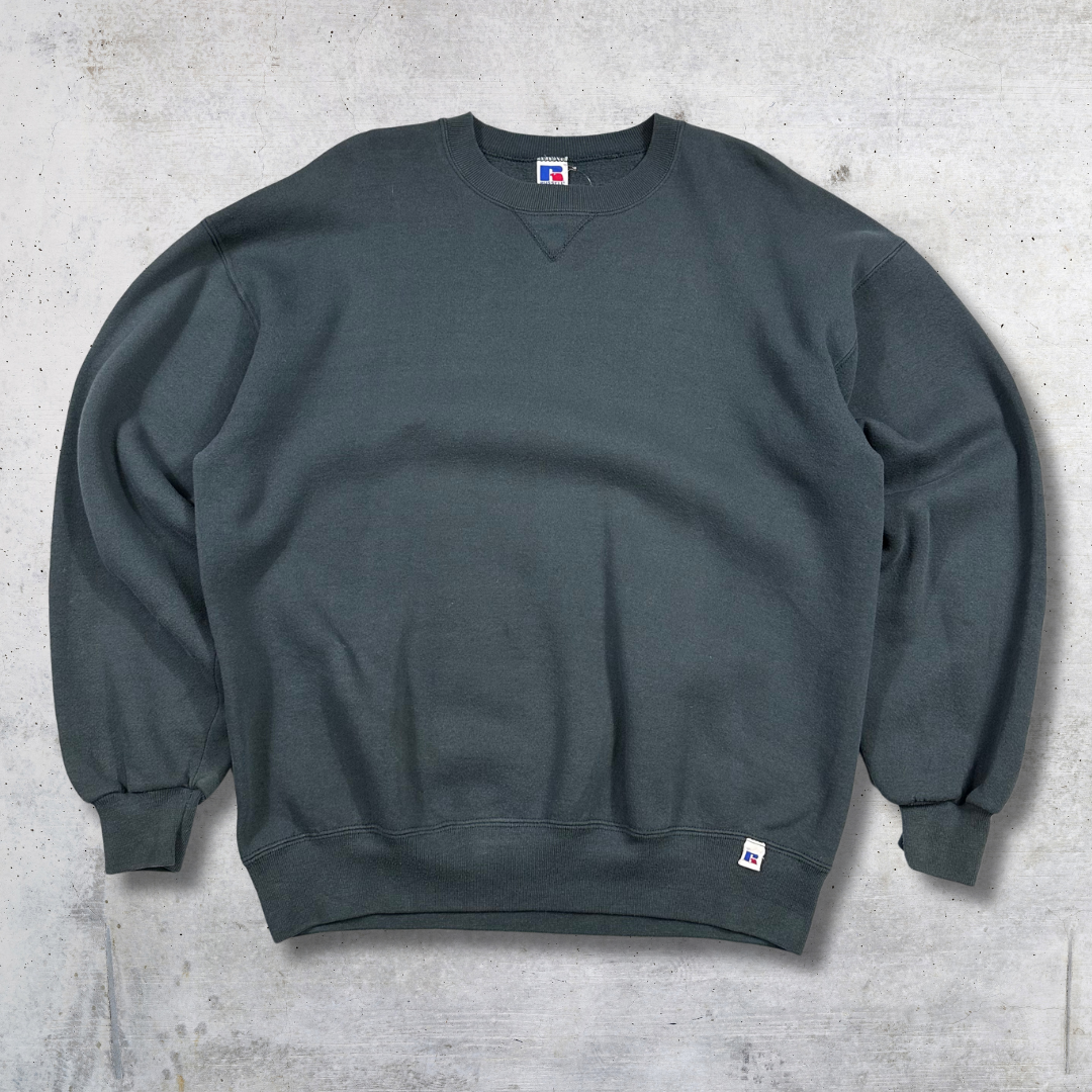 SWEAT RUSSELL CREWNECK 90'S VERT FONCÉ XL
