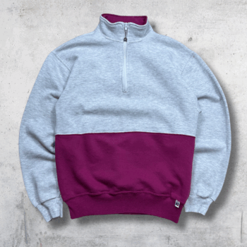SWEAT 1/4 ZIP RUSSEL GRIS ROSE M