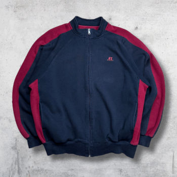 SWEAT FULL ZIP RUSSELL NOIR ROUGE L