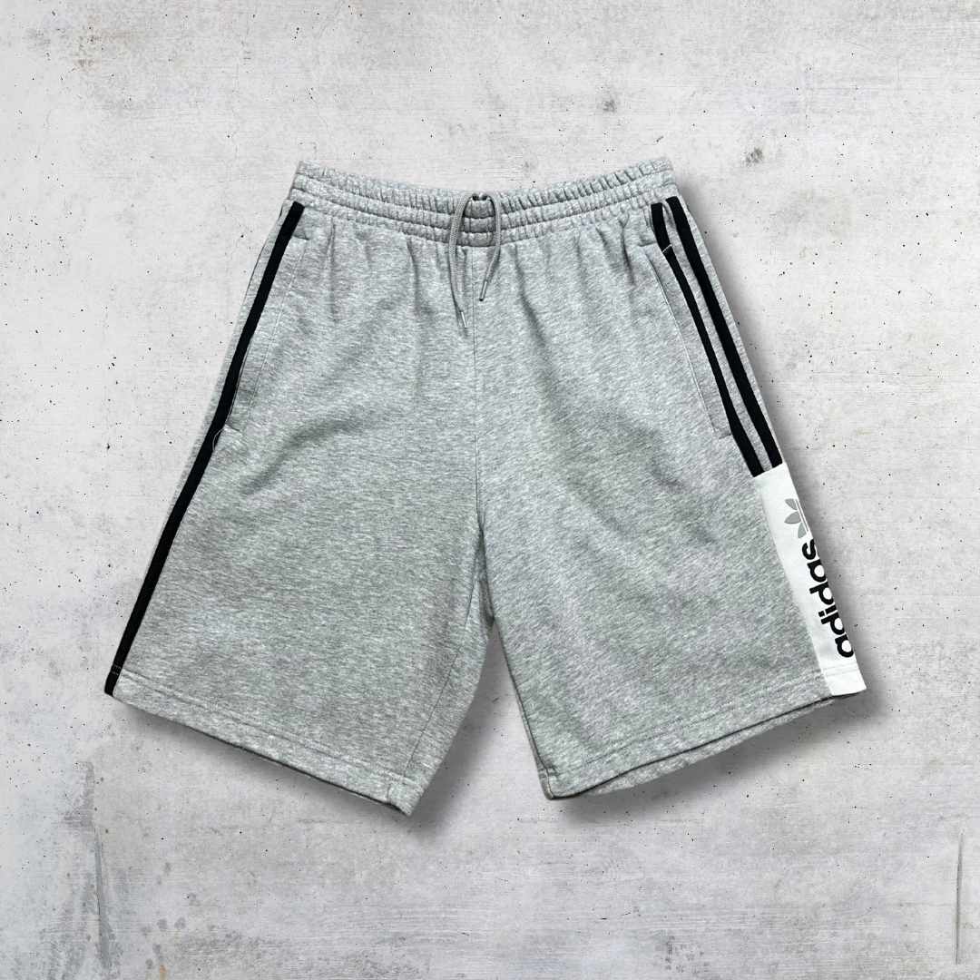 SHORT ADIDAS EN COTTON GRIS 3 BANDES HORIZONTALES S