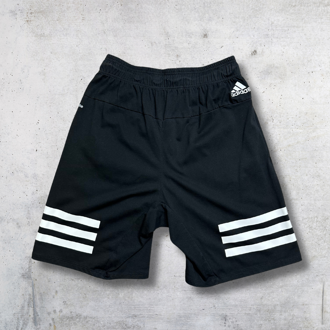 SHORT ADIDAS EN COTTON NOIR 3 BANDES HORIZONTALES S