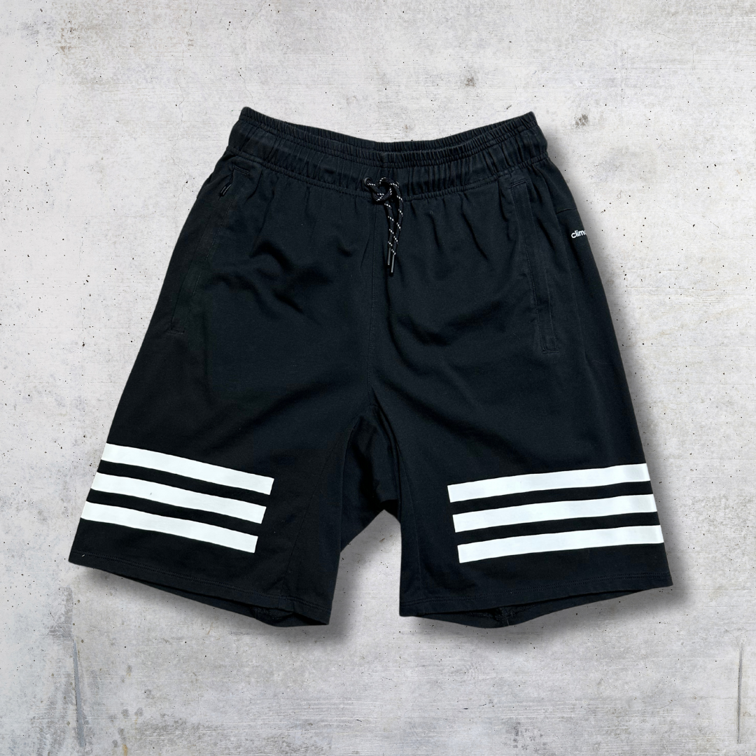 SHORT ADIDAS EN COTTON NOIR 3 BANDES HORIZONTALES S – Image 2