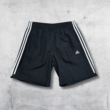 SHORT ADIDAS VINTAGE NOIR 3 BANDES BLANCHES L