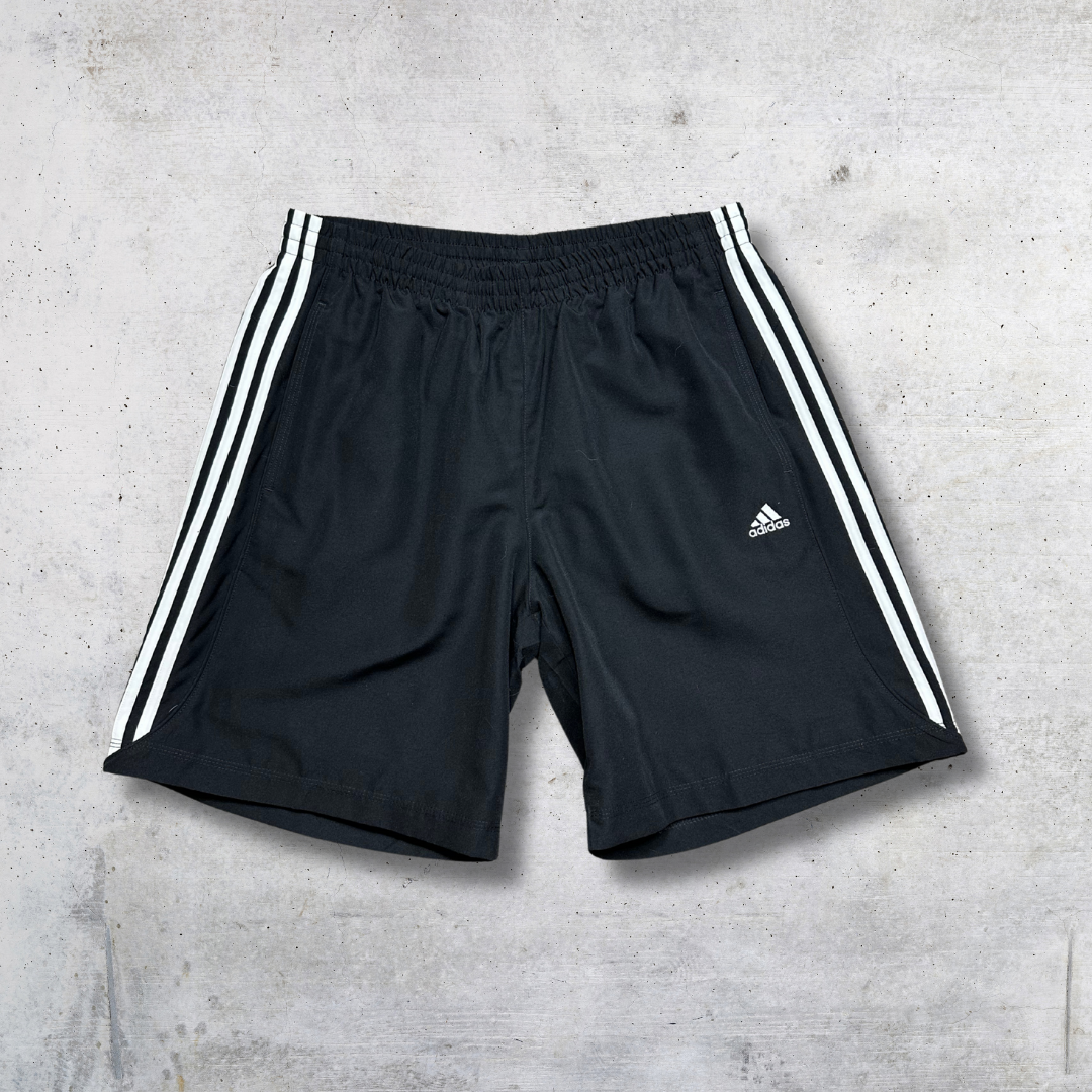 SHORT ADIDAS VINTAGE NOIR 3 BANDES BLANCHES L