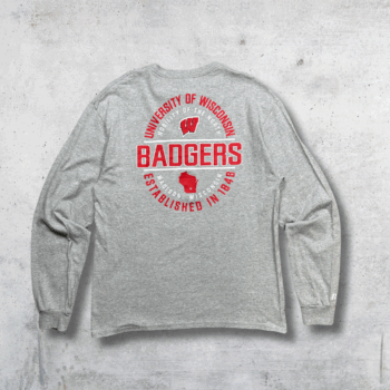 T-SHIRT LONSLEEVE BADGERS GRIS L – Image 2
