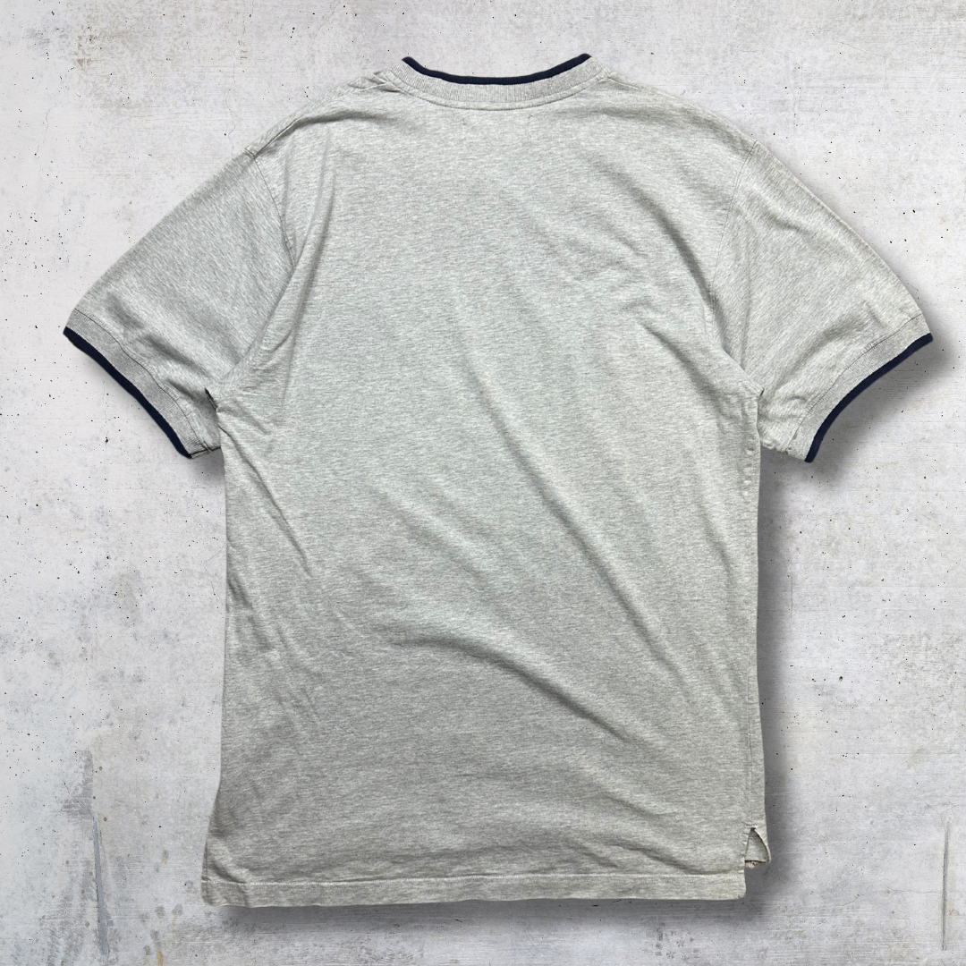 T-SHIRT VINTAGE ASICS COL V GRIS M/L – Image 2