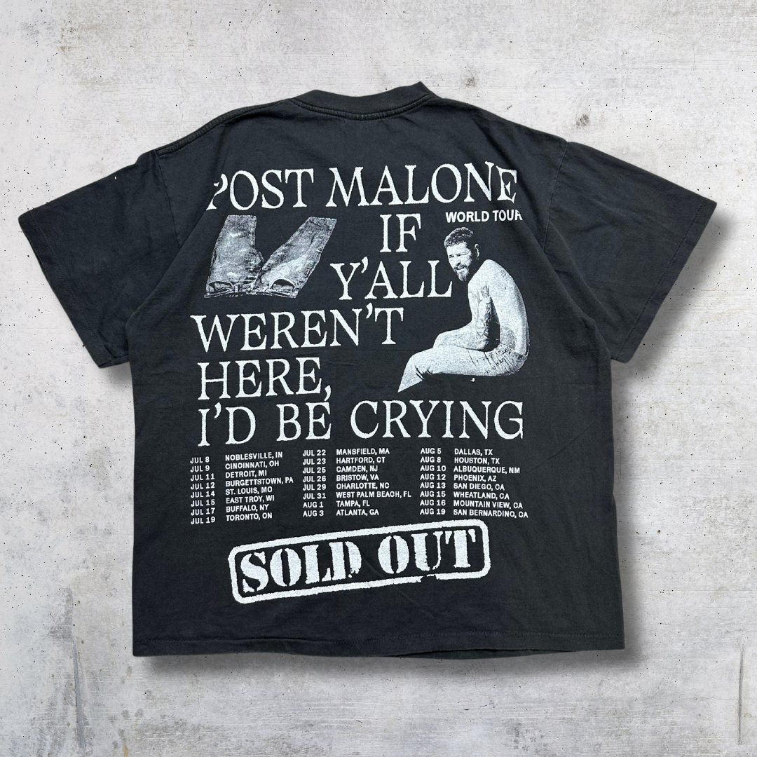 T-SHIRT VINTAGE BOOTLEG POST MALONE NOIR XL – Image 2