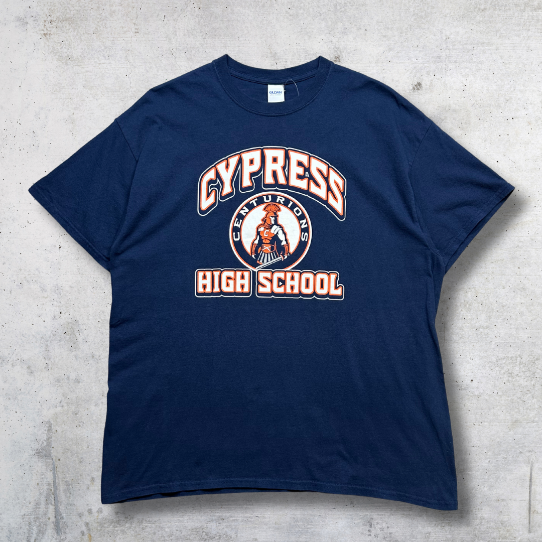 T-SHIRT VINTAGE CYPRESS HIGH SCHOOL MARINE XL
