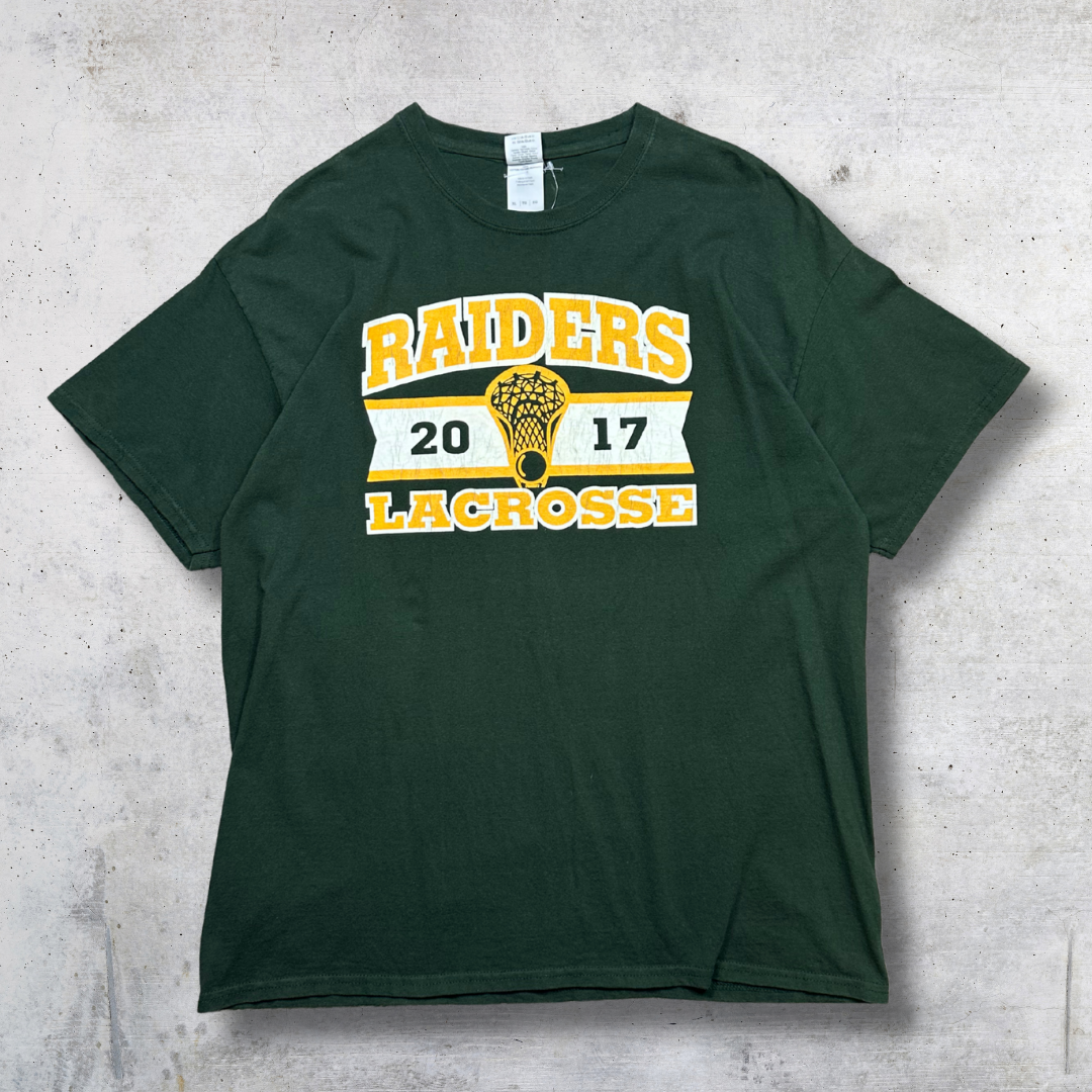 T-SHIRT VINTAGE GILDAN LACROSSE RAIDERS VERT XL