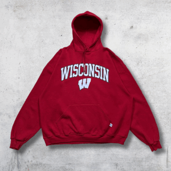 HOODIE RUSSELL WISCONSIN ROUGE XL