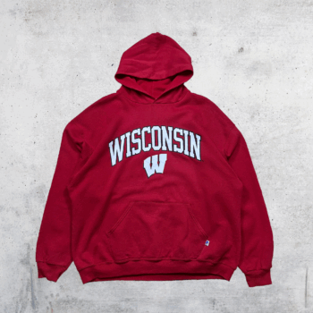 HOODIE RUSSELL WISCONSIN ROUGE XL